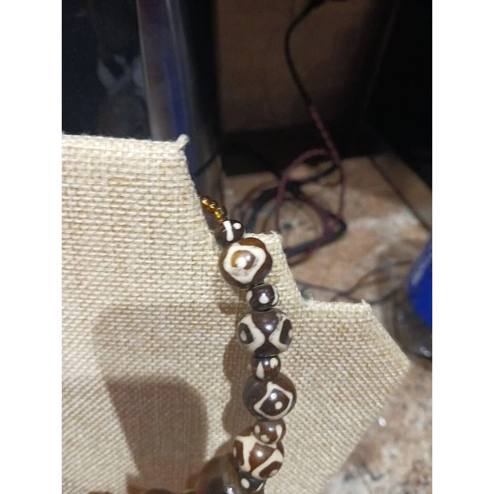 Women's Ethnic Chunky 15in. Wood Beaded Collar Necklace.